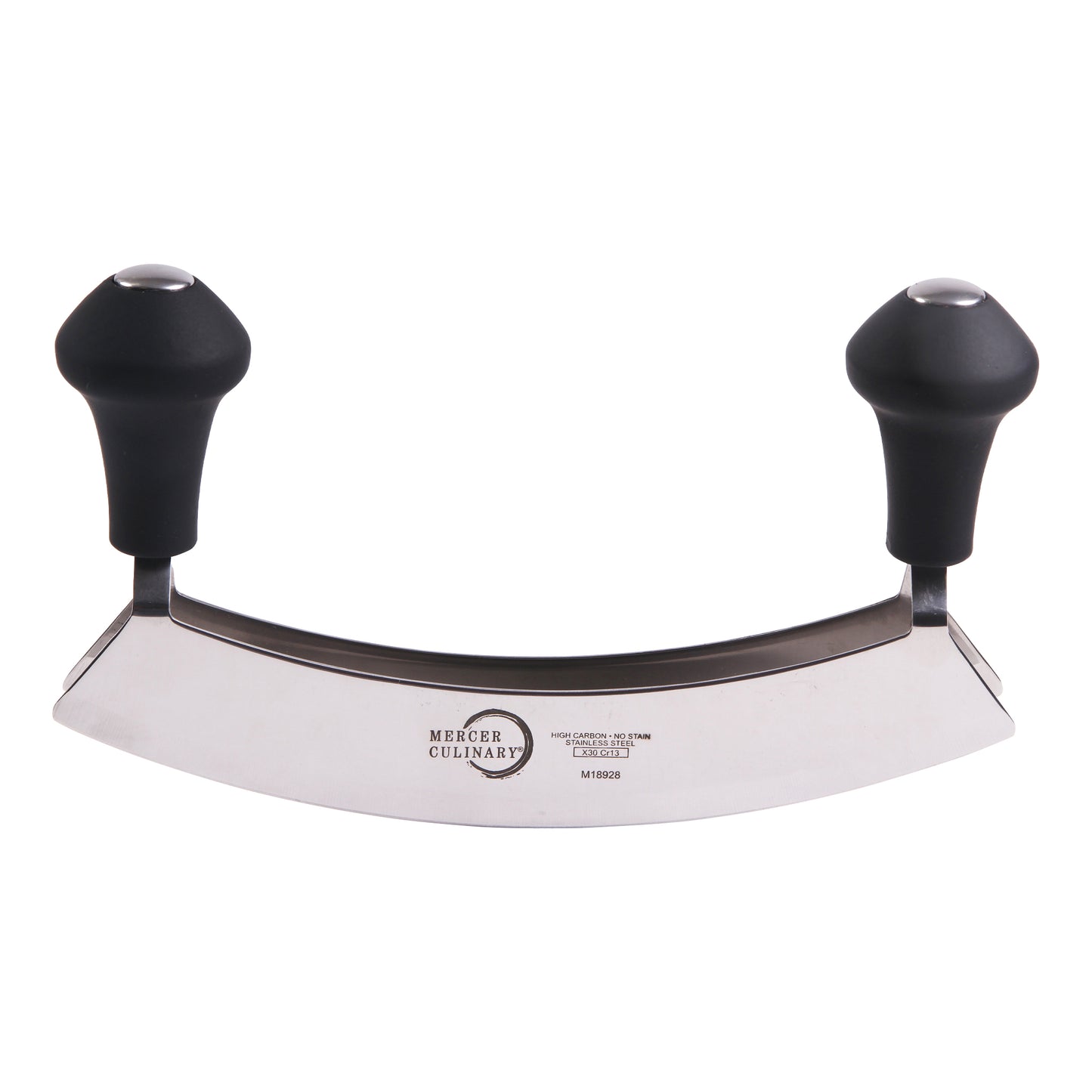 Mercer | Couteau à bascule Mezzaluna, double lame, 8 po, noir