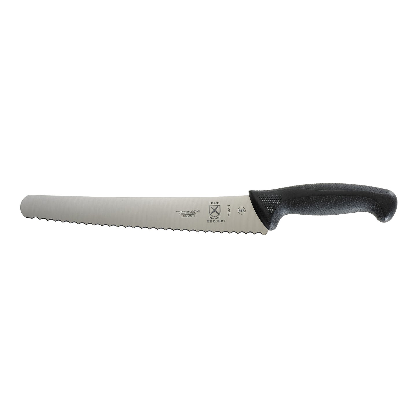 Mercer Millennia Left Handed Wide Bread Knife, Wavy Edge, 10", Black - M23211
