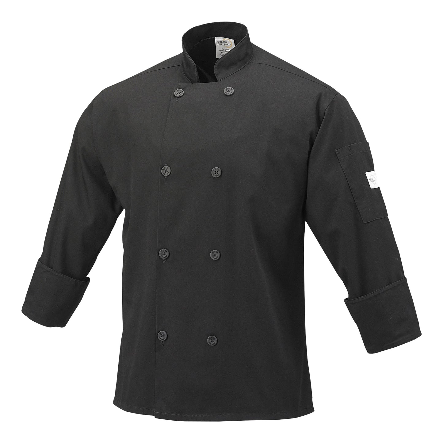Mercer Millennia Unisex Long Sleeve Chef/Cook Jacket, Medium, Black - M60010BKM