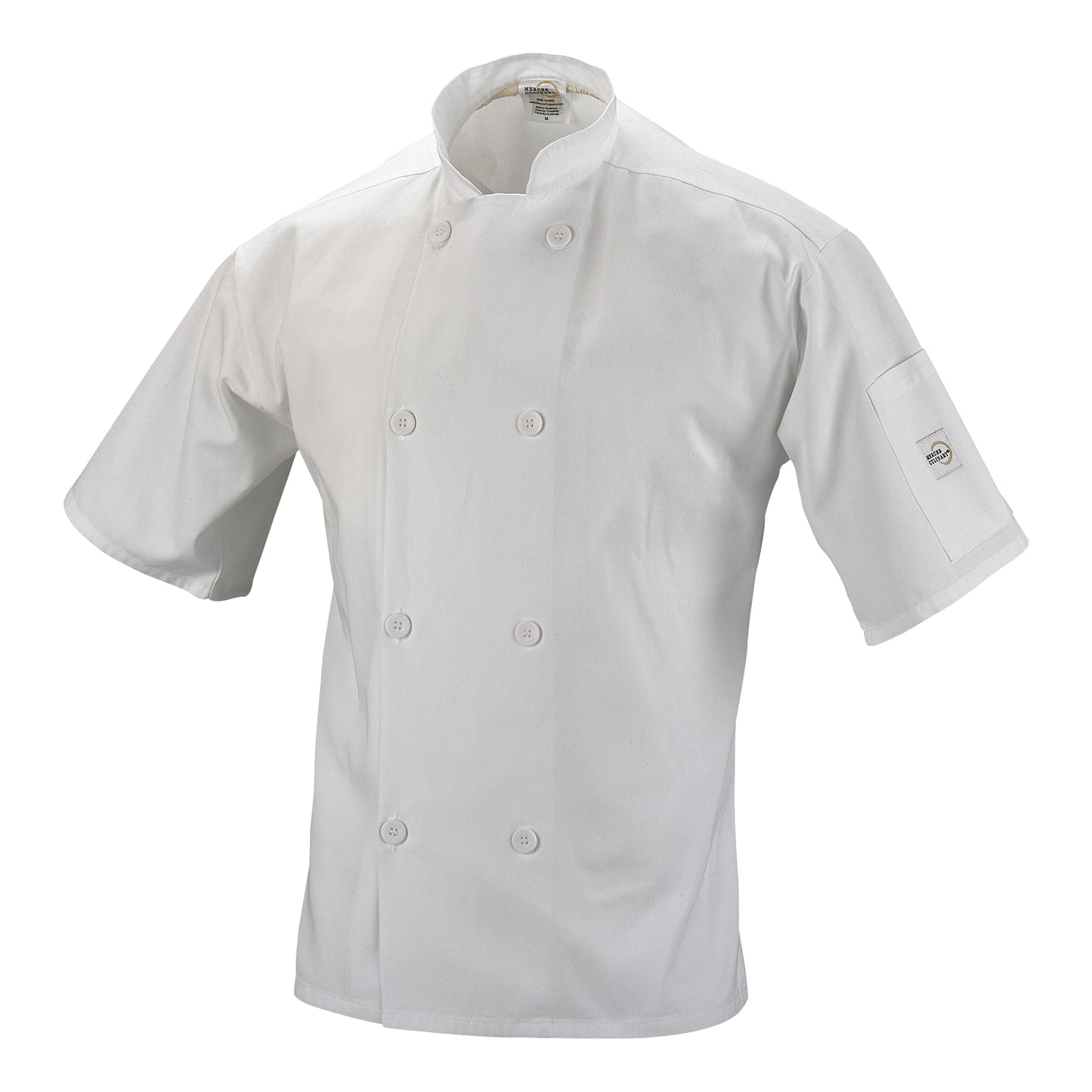 Mercer Millennia Unisex Short Sleeve Chef/Cook Jacket, Small, White - M60013WHS