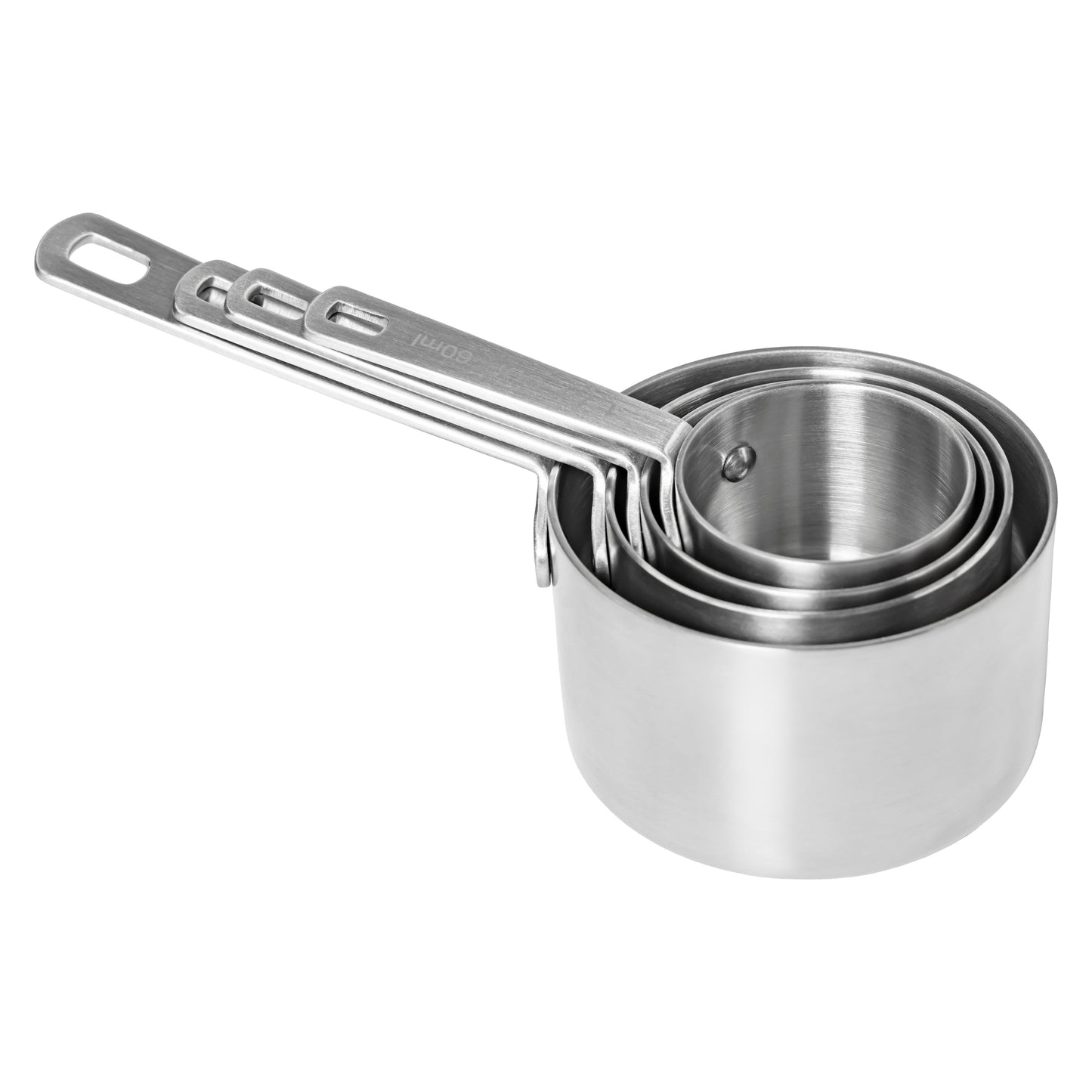Fat Daddio's Measuring Cups Set, 4 Piece, 7" x 3.5" x 2", Stainless Steel - FDMC04