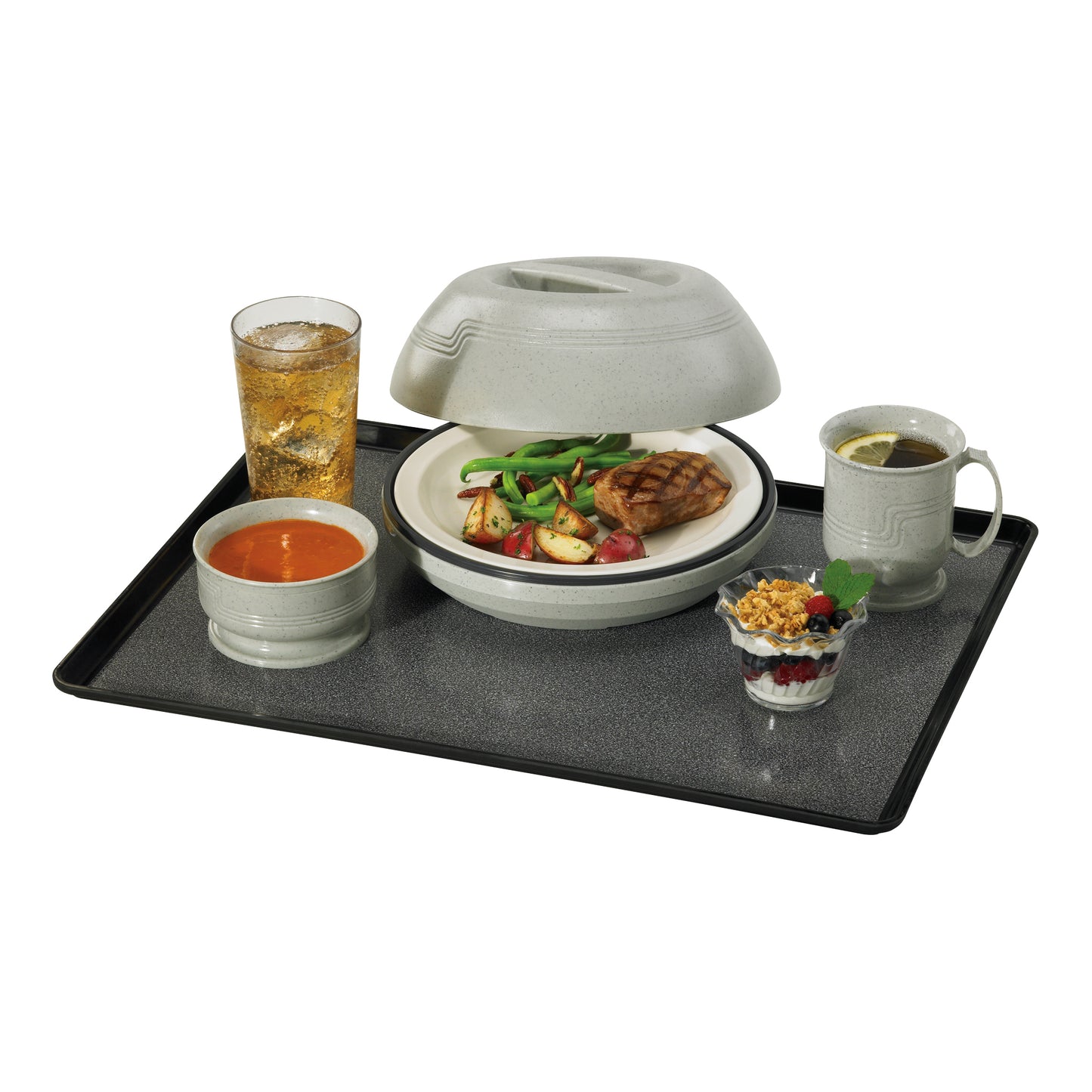 Cambro | Tasse de livraison isolée Shoreline, 8 oz, grise (paquet de 48)