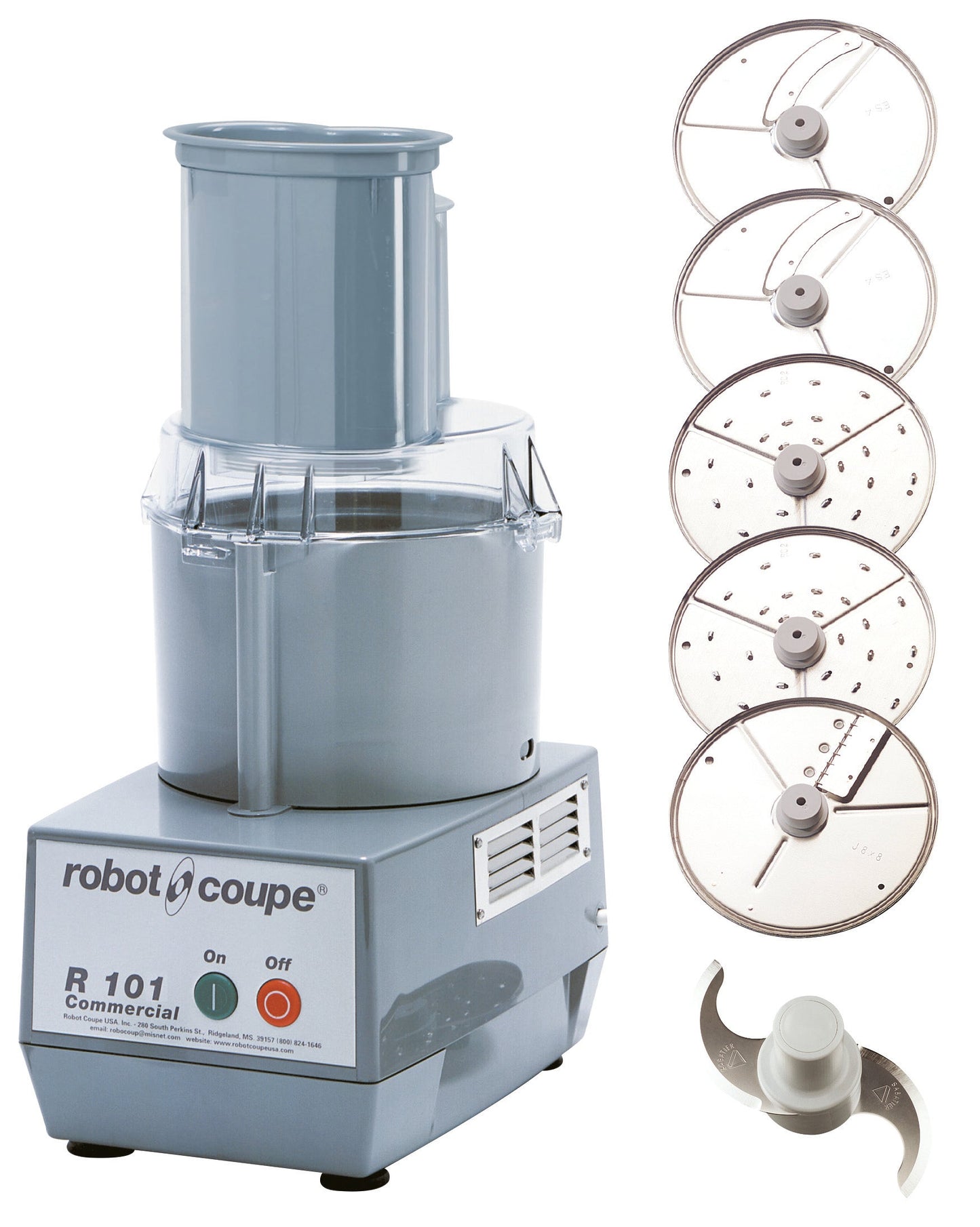 Robot Coupe R101P Combination Food Processor, 1.9 L Bowl, 3/4 HP, 120V - R101P