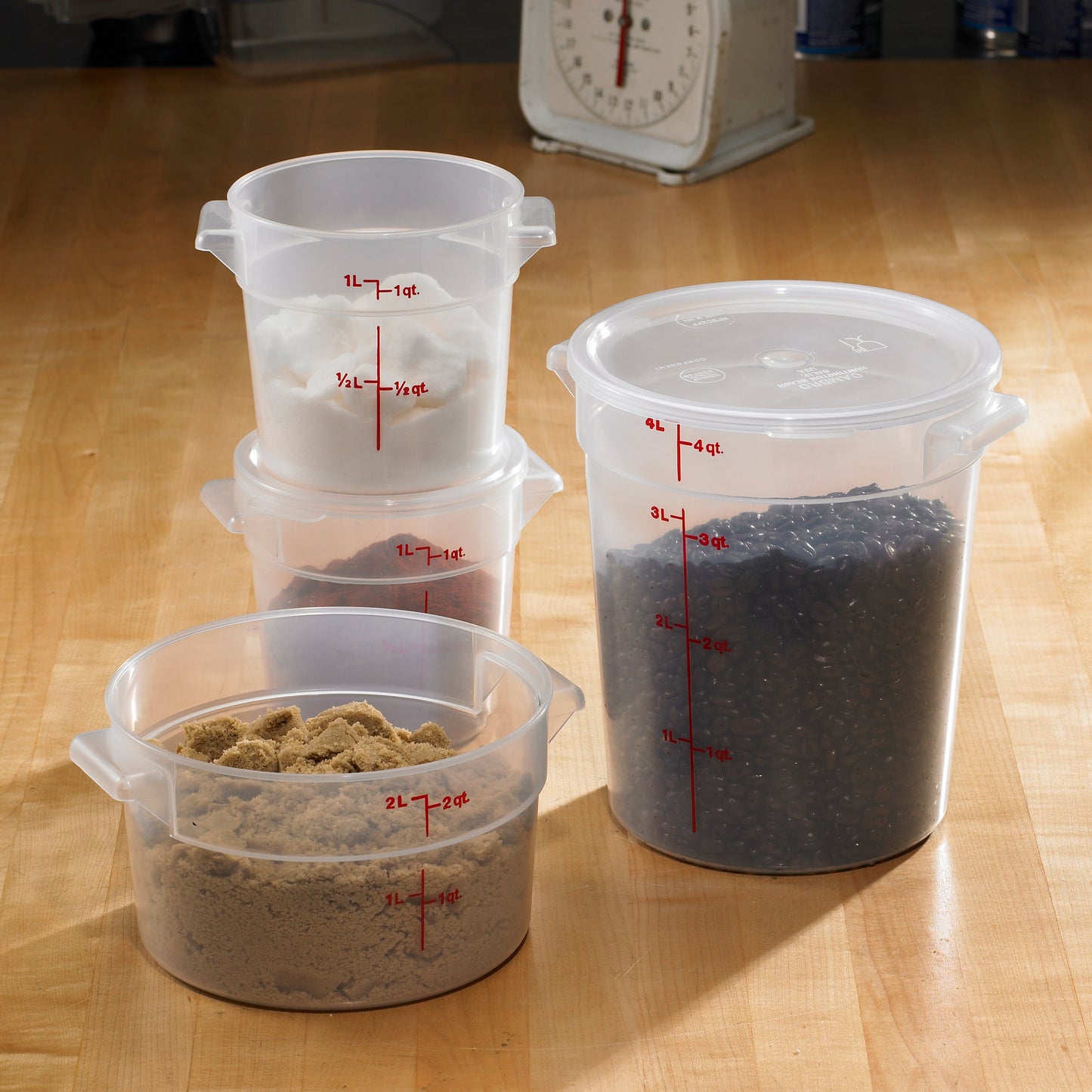 Cambro Translucent Round Food Storage Container, 4 qt - RFS4PP190