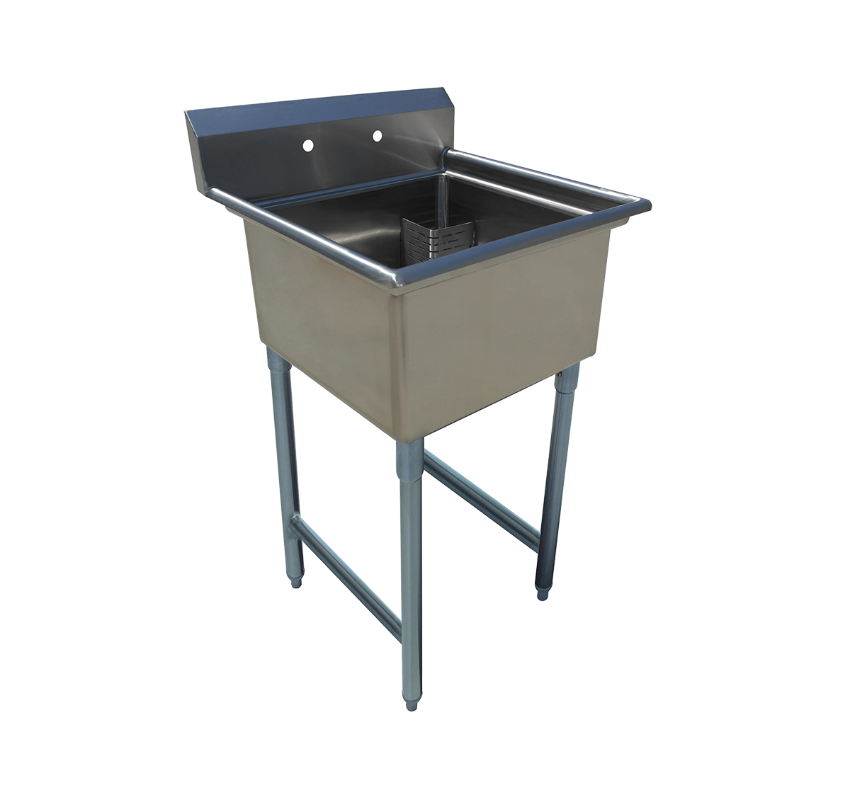 EFI SI818-1N Single Compartment Center Drain Sink, 18" x 18" Bowl Size, Stainless Steel - SI818-1N