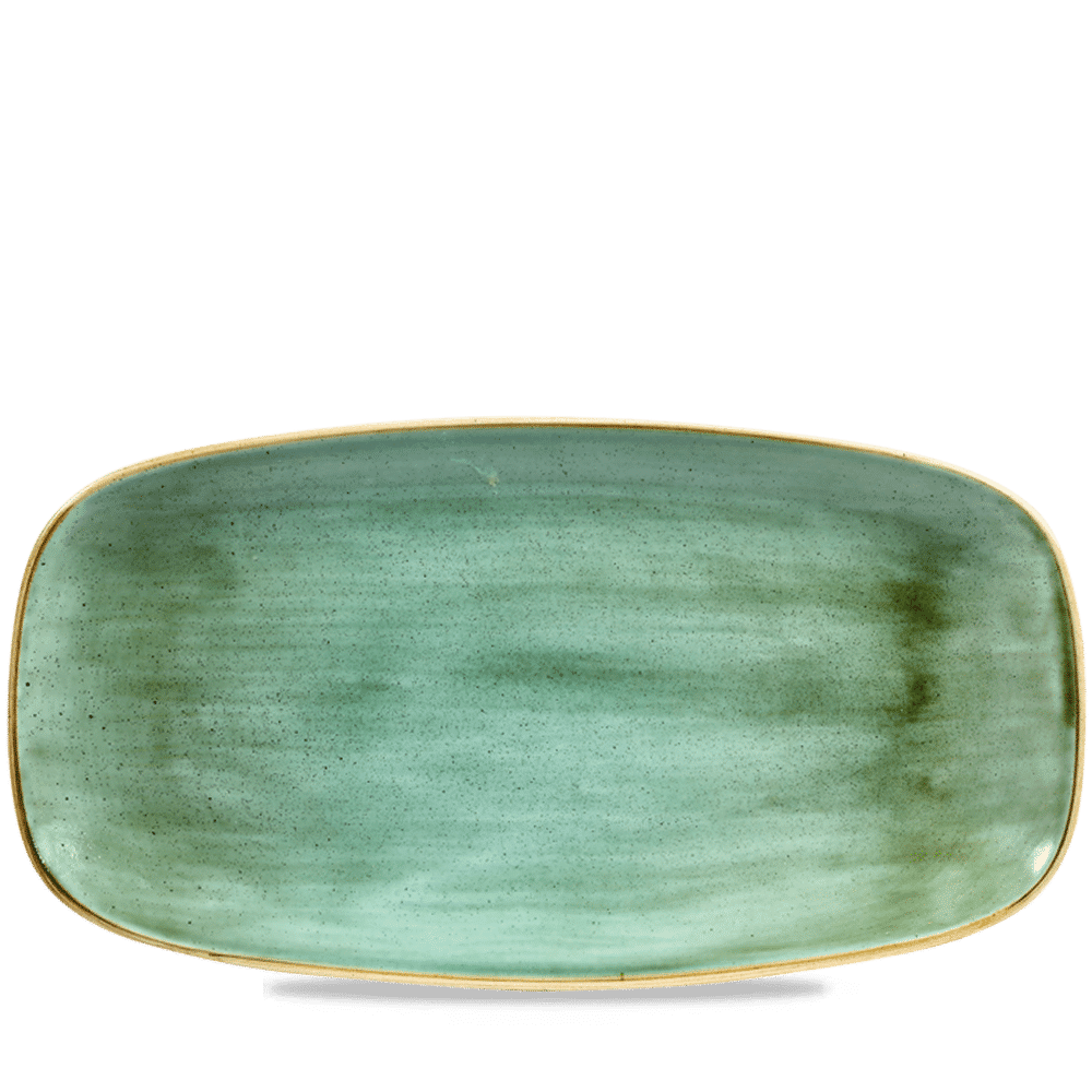 Churchill Stonecast Oblong Platter, 13 7/8", Samphire Green (6-pack) - SSGSXO141