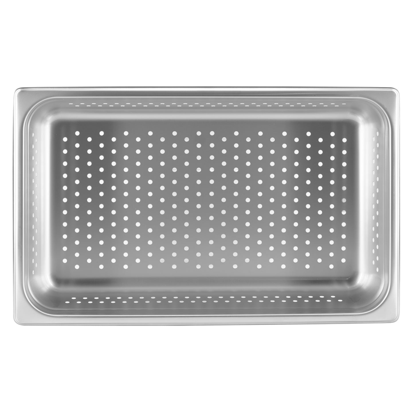 SignatureWares Perforated Full Size Food Pan, 4" Deep, 24 Gauge Stainless Steel - STEAMPAN004P