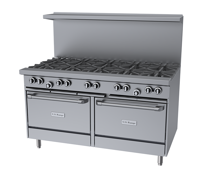 U.S. Range U-Series Gas Restaurant Range, 60", Natural Gas, High Elevation - U60-10RR(HE-NG)