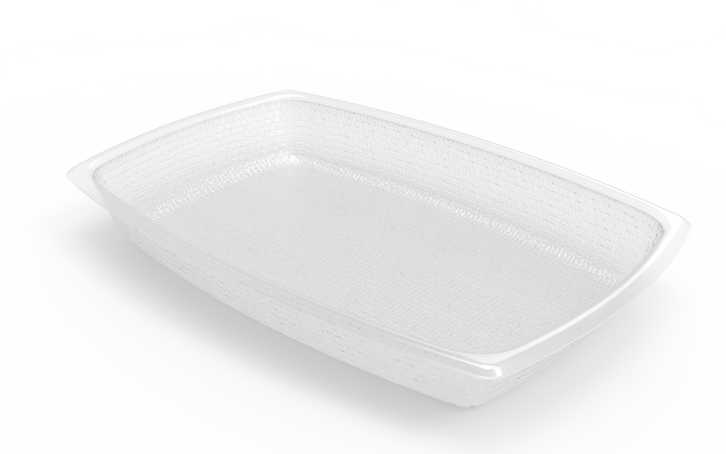 Plat à entrée jetable Aladdin Temp-Rite, rectangulaire, 340 g, blanc opaque (paquet de 2 000)