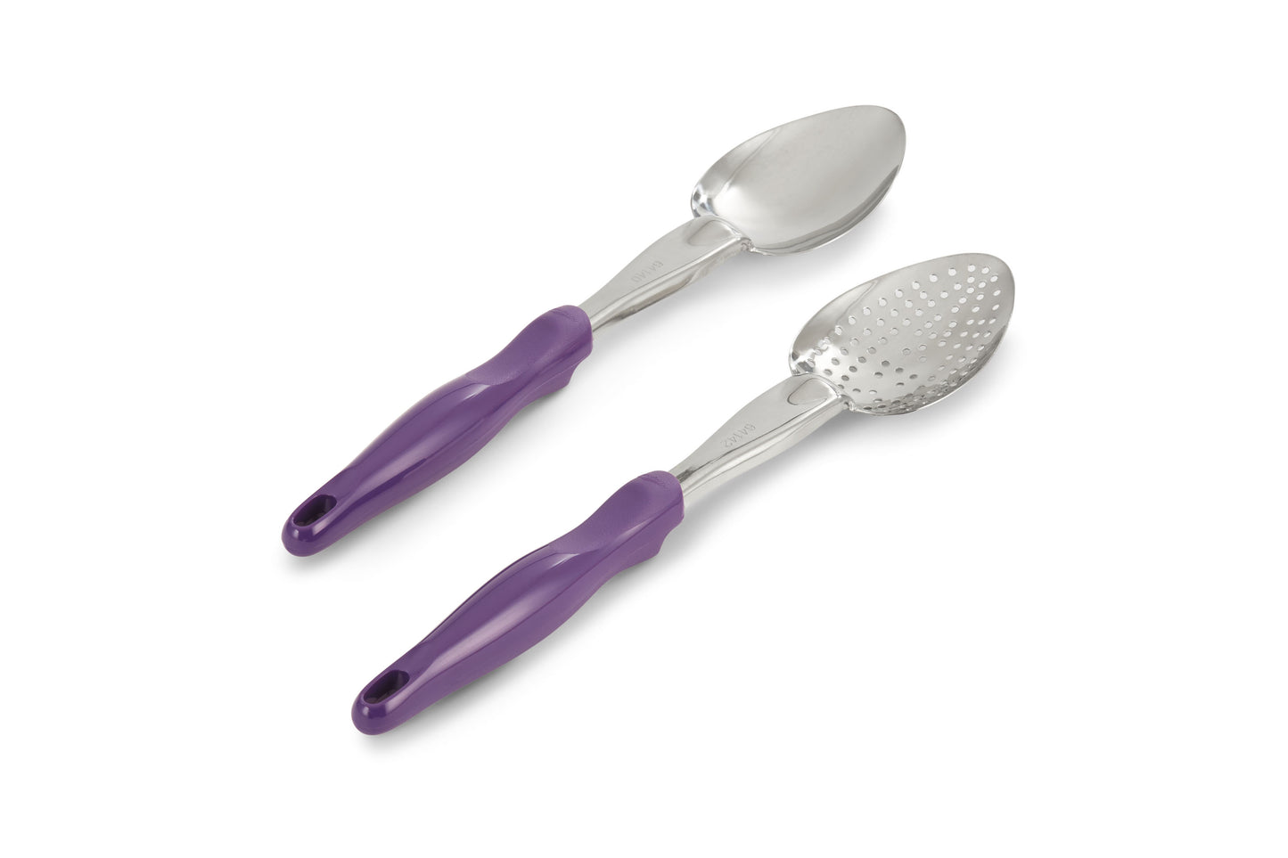 Vollrath Ergo Grip Perforated Basting Spoon, Stainless/Nylon Handle, Purple - 6414280