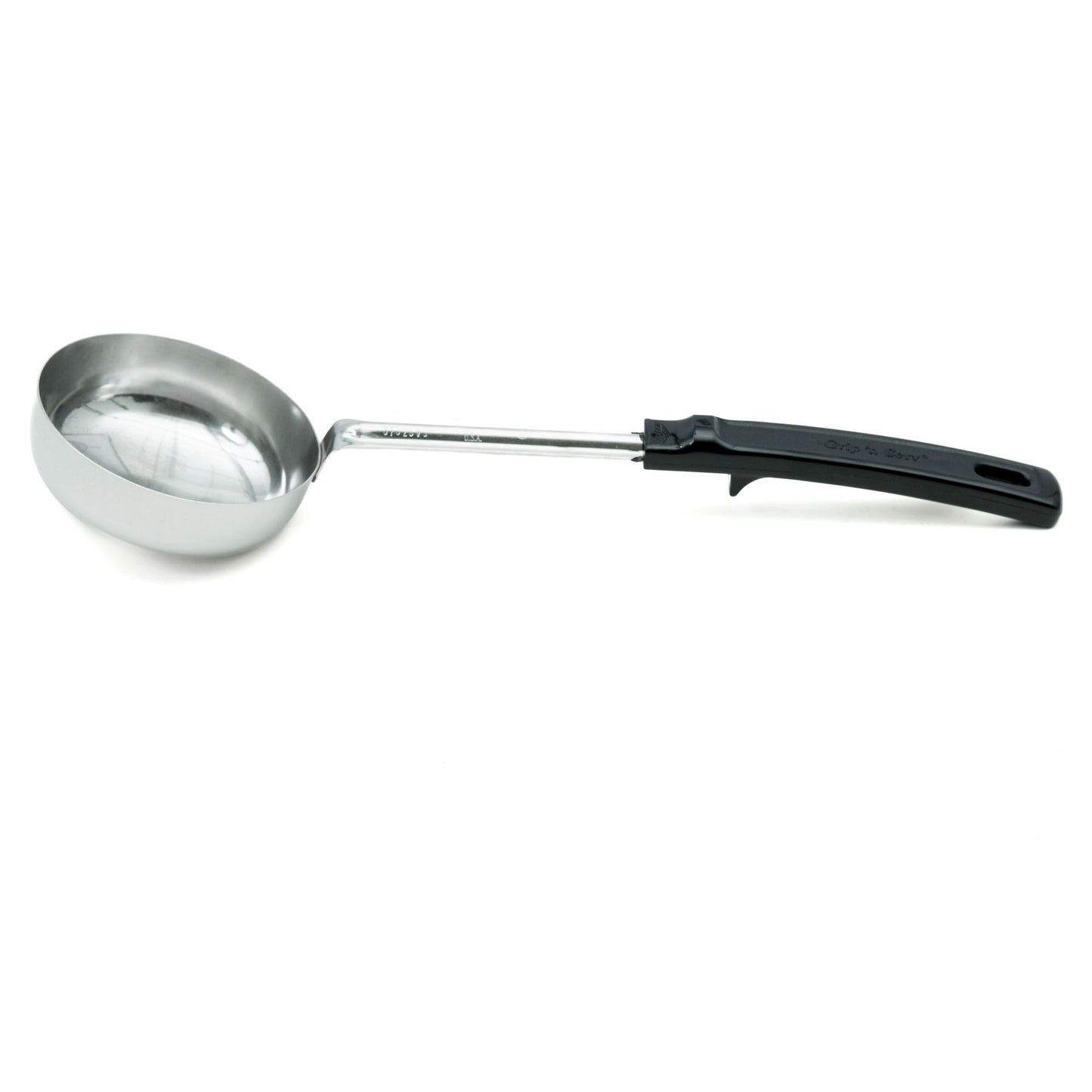 Vollrath Grip N Serve Solid Round Spoodle, 8 oz, Black Handle - 61182