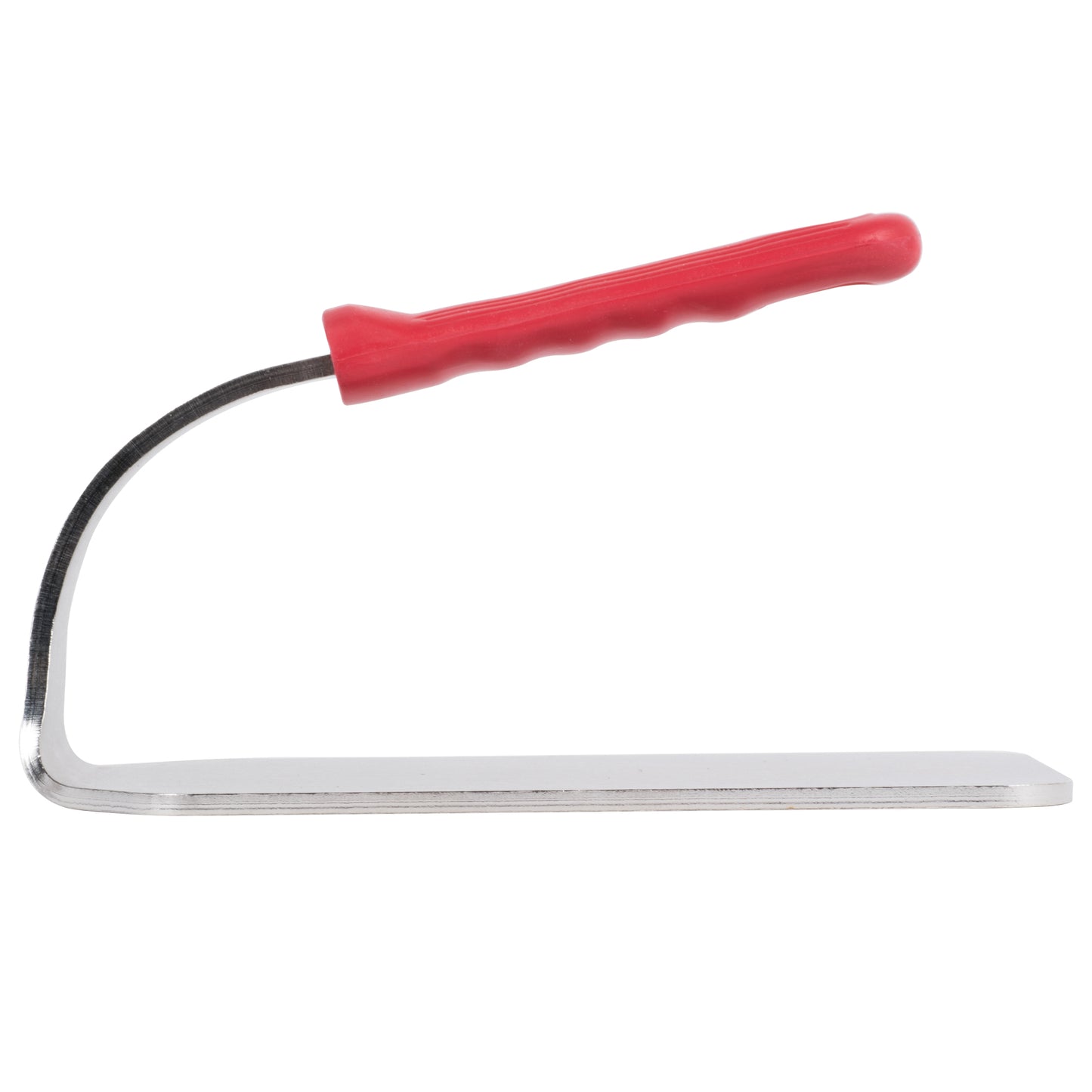 Vollrath Flat Bottom Steak Weight, 1.6 lb, Stainless Steel/Red Silicone Handle - 50661