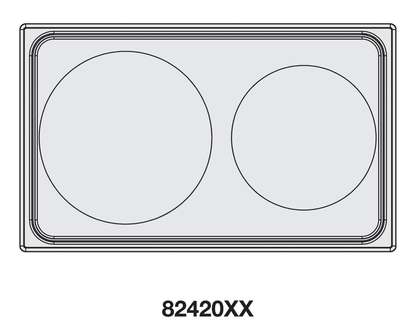 Vollrath Miramar Full Size Adaptor Plate w 2 Oval 10" Cutouts, Stainless Steel - 8243214