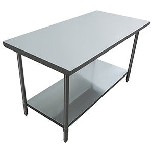 EFI T2472 Work Table with Bottom Shelf, 24" x 72", Stainless Steel - T2472