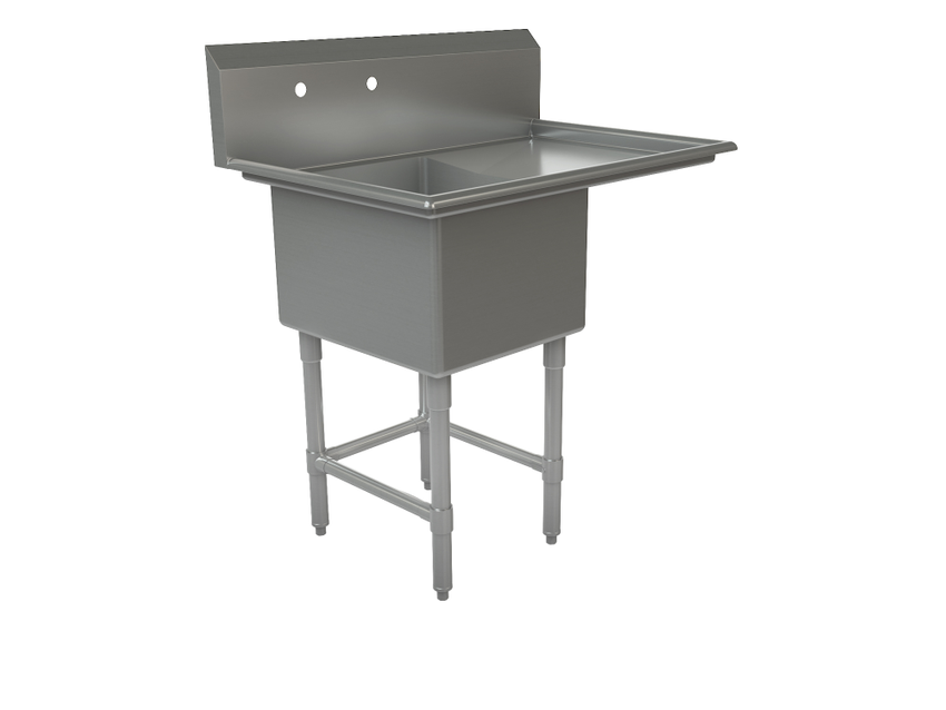 Tarrison TA-PS1-18R Single Compartment Center Drain Sink, Right Drainboard - TA-PS1-18R