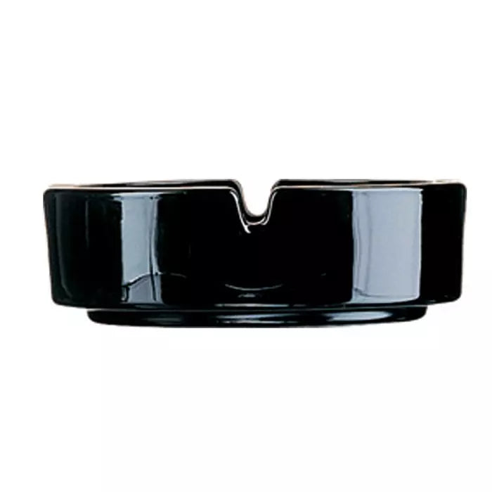 Arcoroc Stackable Ashtray, 4 1/2", Black Glass (12-pack), FINAL SALE - 00187