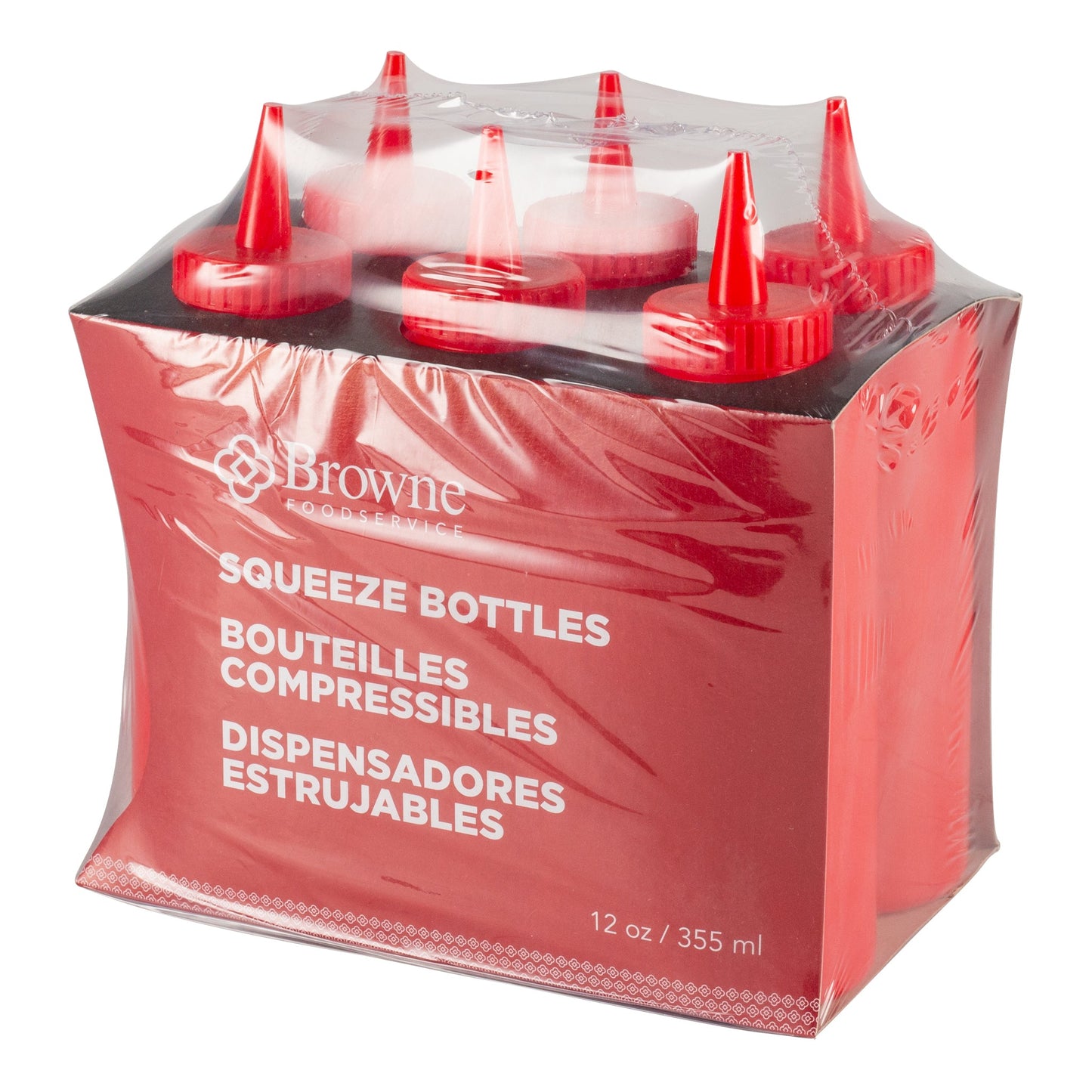 Browne Squeeze Bottle, 12 oz, Clear (6-pack) - 57801200