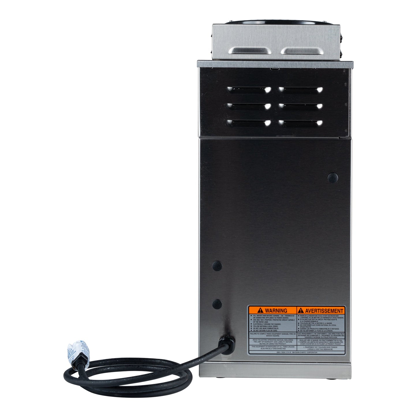 BUNN | VP17-3T Cafetière avec 3 chauffe-cafés, 12 tasses, acier inoxydable