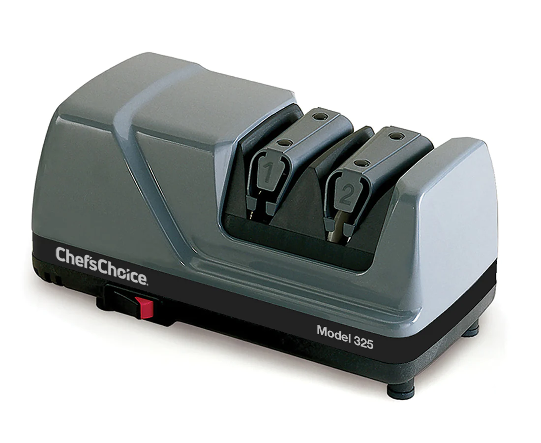 Chef'sChoice | Modèle 325 Aiguiseur de couteaux électrique Sharp-N-Hone, 2 étapes, bords à 20 degrés, gris, 120V