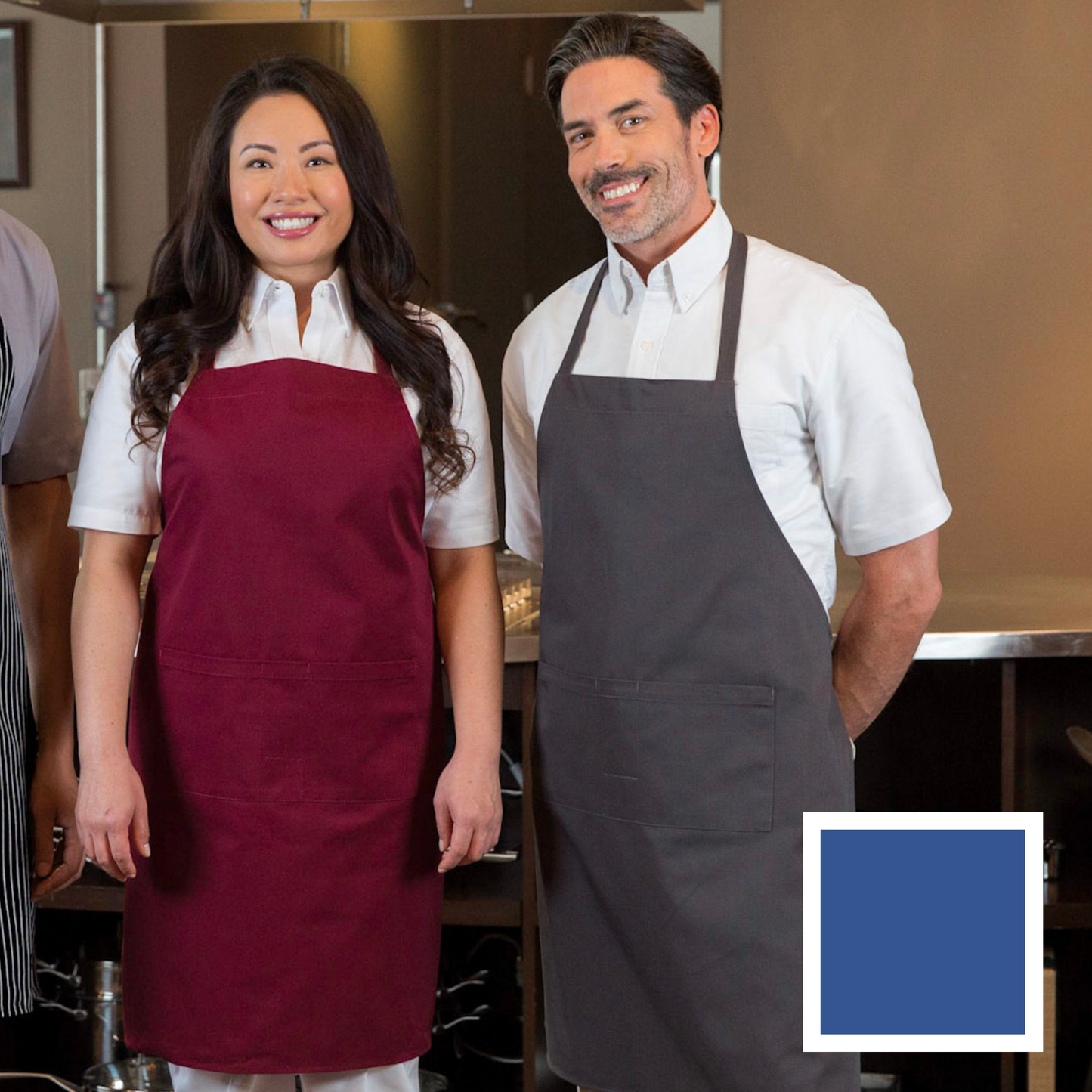 Premium Uniforms Standard Bib 2 Pocket Apron, Royal Blue - 1050(RYLBLU)