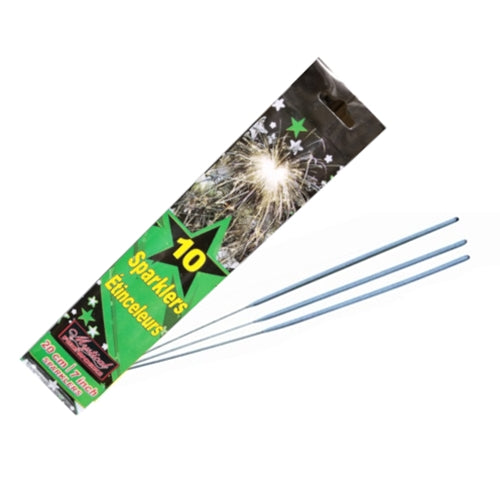 Rocket Fireworks Sparklers, 7", Gold (10-pack) - 1242