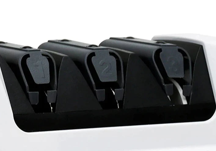 Chef'sChoice Model 120 Electric Knife Sharpener, 3 Stages, 20 Degree Edges, 120V, Brushed Metal, FINAL SALE - 0120108