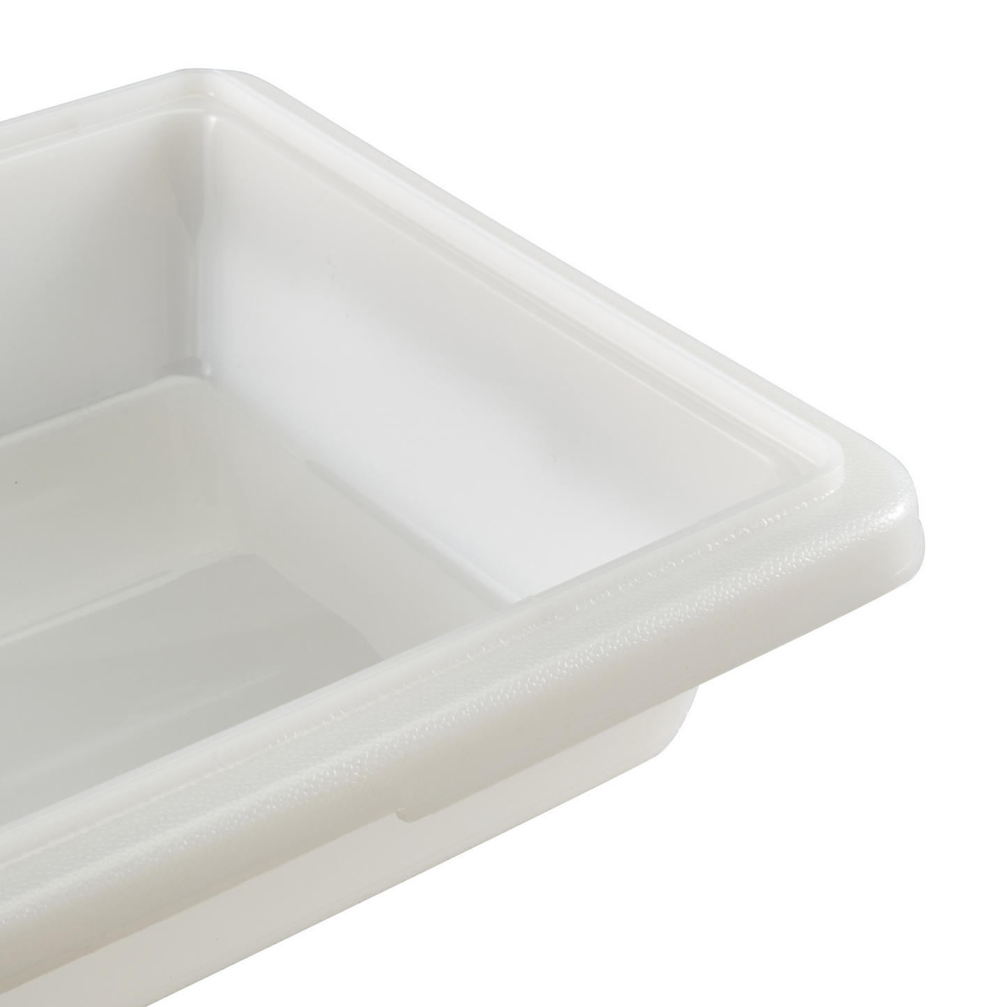 Cambro Poly Half Size Food Storage Box, 3" Deep, White - 12183P148