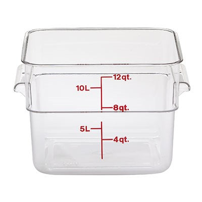 Cambro CamSquare Food Storage Container, 12 qt, Clear - 12SFSCW135