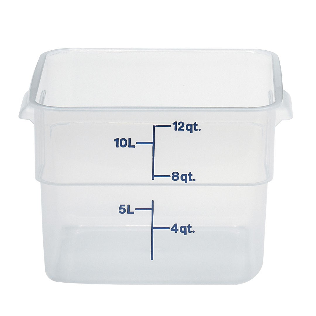 Cambro CamSquare Food Storage Container, 12 qt, Translucent - 12SFSPP190