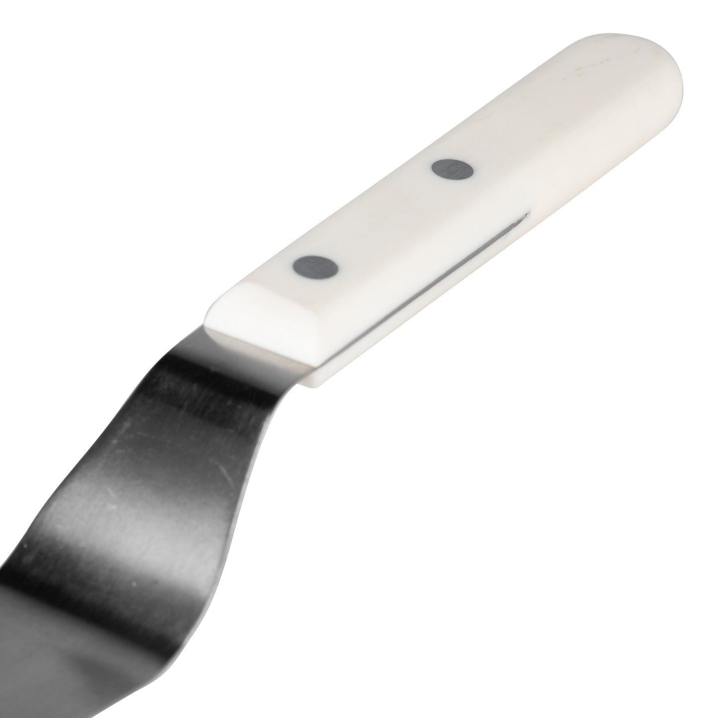 Ateco | Spatule coudée, 4,5", manche POM blanc