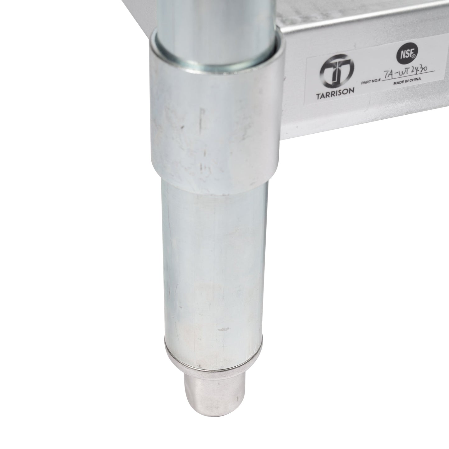 Tarrison | Table de travail avec tablette inférieure, pieds de balle réglables, 30 x 48 po, acier inoxydable