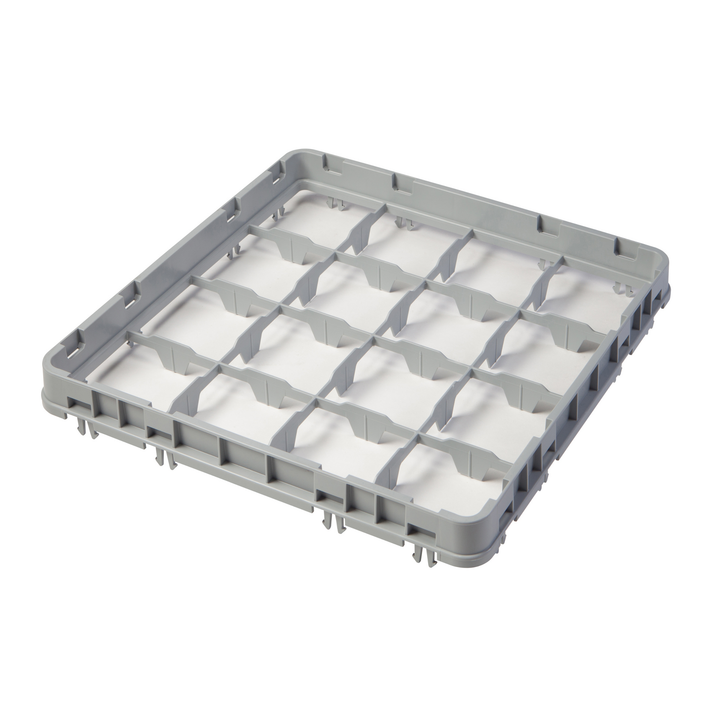 Cambro | Extension de casier pour verre Camrack, 16 compartiments, pleine grandeur, mi-profondeur, gris