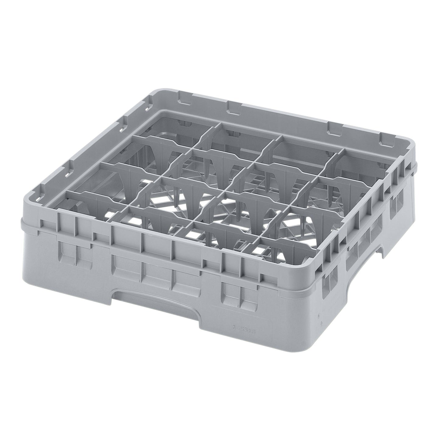 Cambro | Casier à verre Camrack, 16 compartiments, 3 5/8" de hauteur, gris