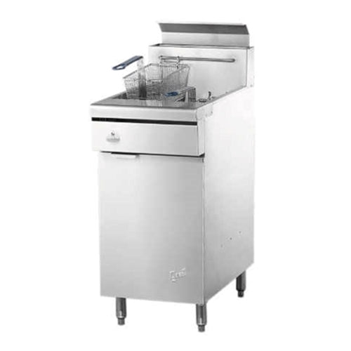 Quest MV40 Gas Floor Fryer, 40 lb, Casters, Natural Gas - 110-FRYMV40(CST-NG)