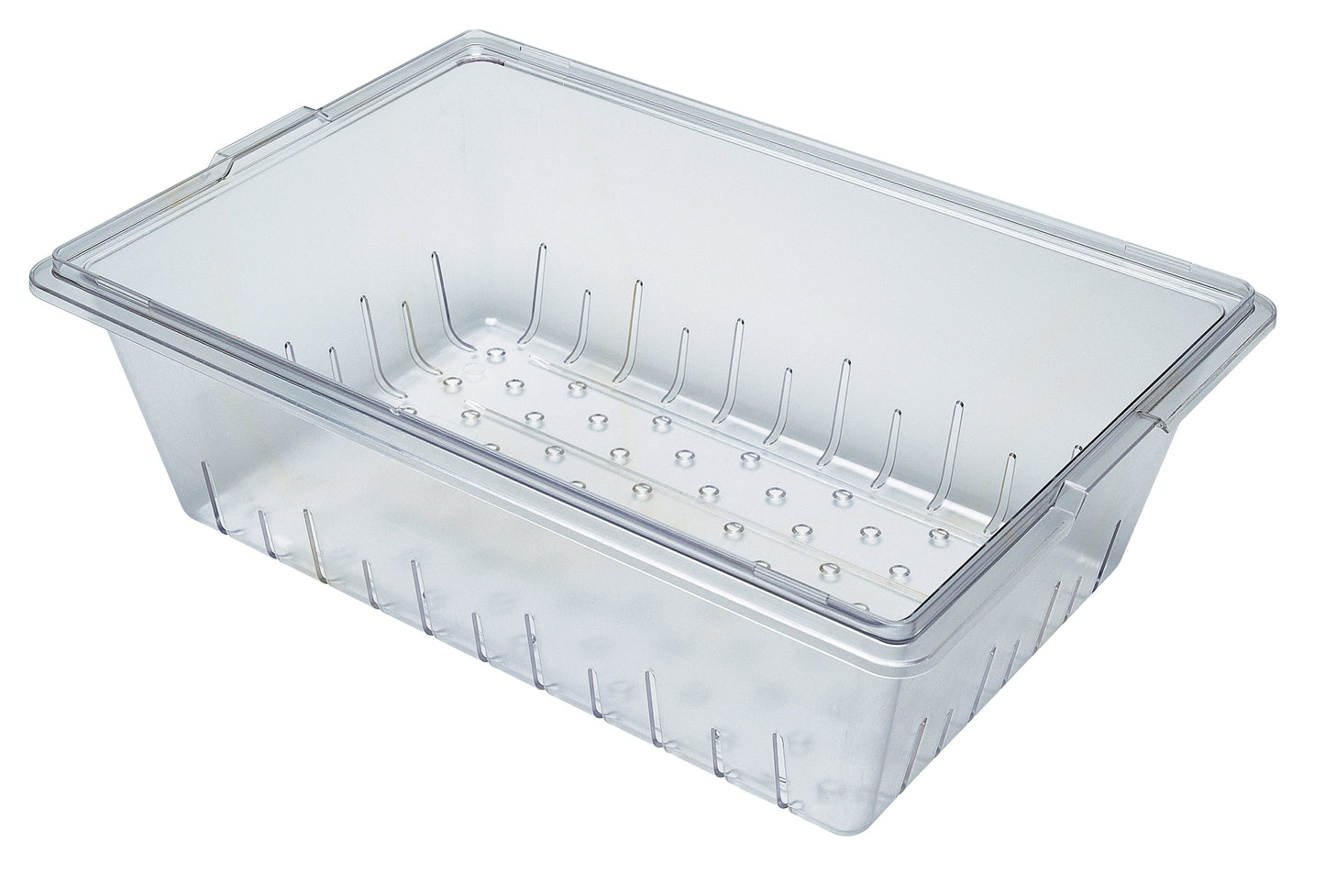 Cambro | Boîte de rangement perforées Camwear de pleine grandeur, 6" de profondeur, transparent
