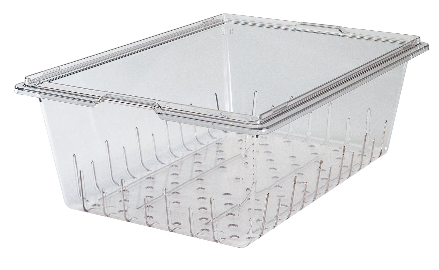 Cambro | Boîte de rangement perforées Camwear de pleine grandeur, 8" de profondeur, transparent