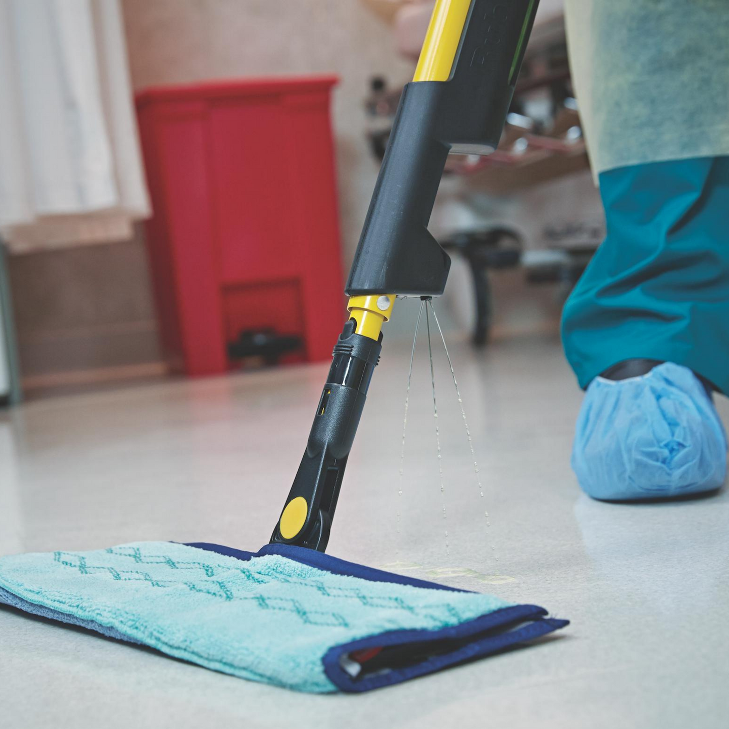 Rubbermaid | HYGEN PULSE Kit de vadrouille en microfibre, simple face, jaune