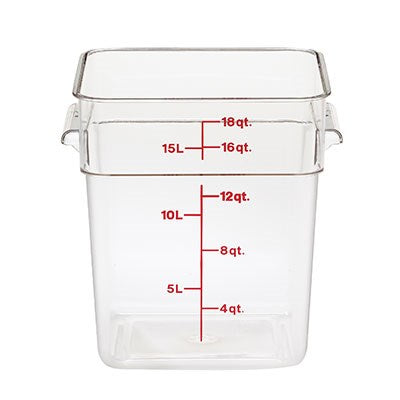 Cambro CamSquare Food Storage Container, 18 qt, Clear - 18SFSCW135