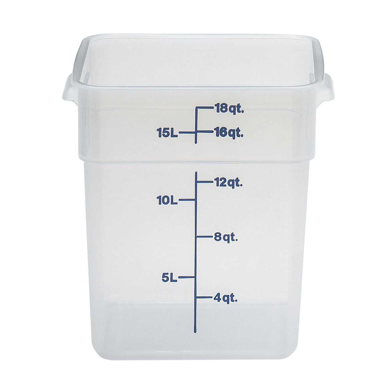 Cambro CamSquare Food Storage Container, 18 qt, Translucent - 18SFSPP190