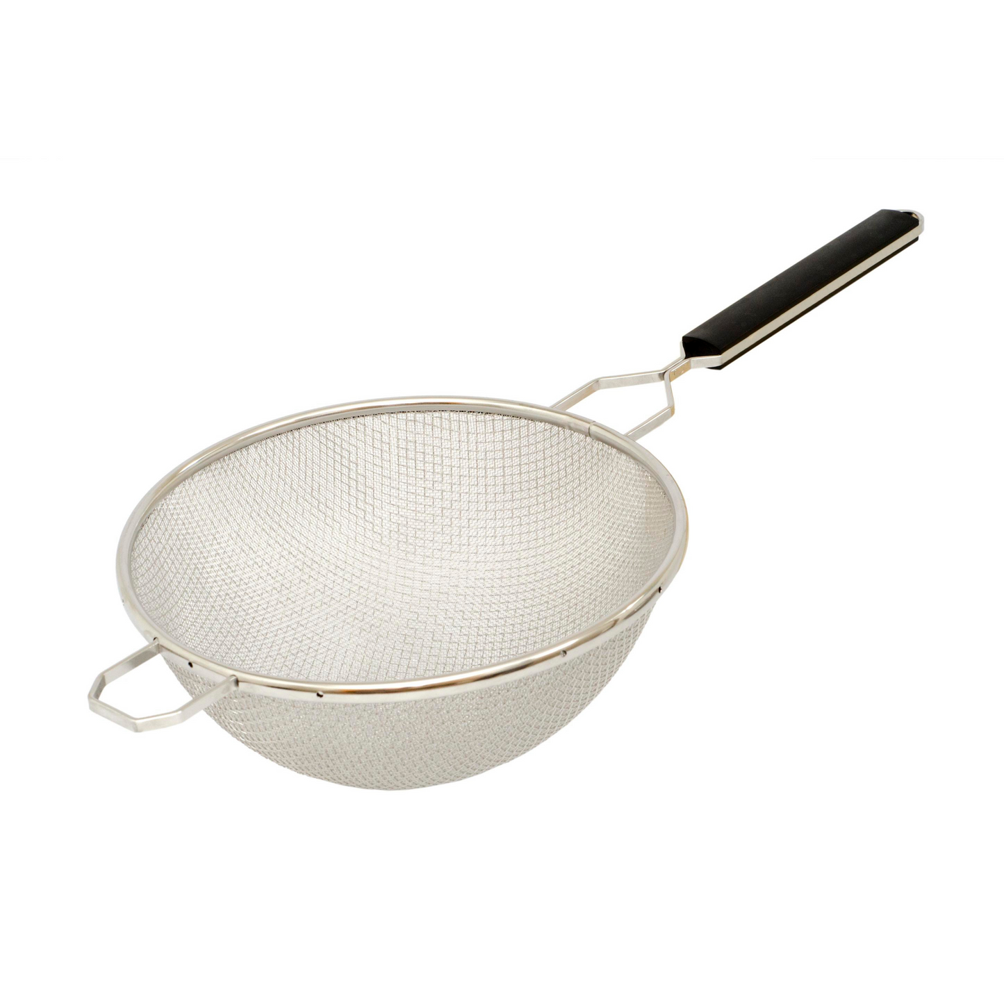 Browne Single Mesh Medium Strainer, 8", Stainless Steel w Plastic Handle - 19198