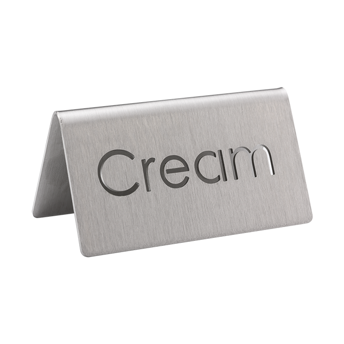 Service Ideas | Tente de table ID découpée au laser, crème, acier inoxydable