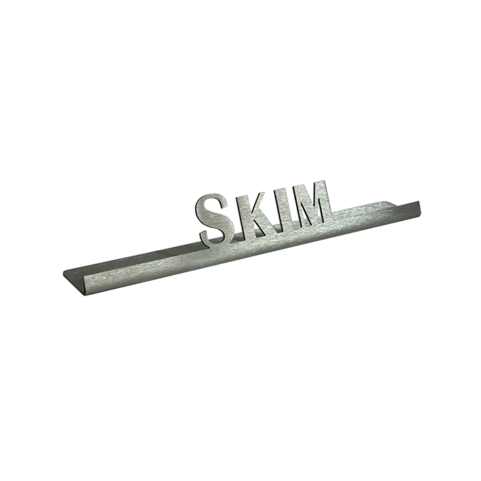 Service Ideas Laser Cut ID Table Sign, Skim, Stainless Steel - 1C-ST-SKIM-SIGN