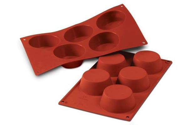 Silikomart Muffin Molds, 4.56 oz, Red Silicone - SF024