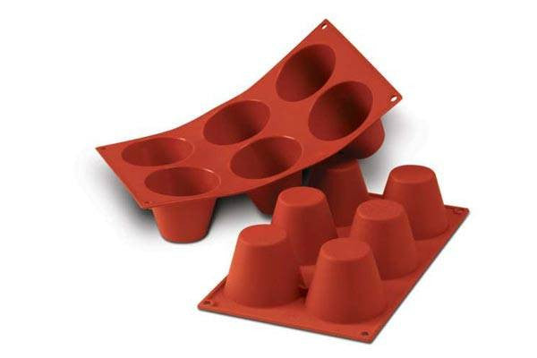 Silikomart Muffin Molds, 4.58 oz, Red Silicone - SF052