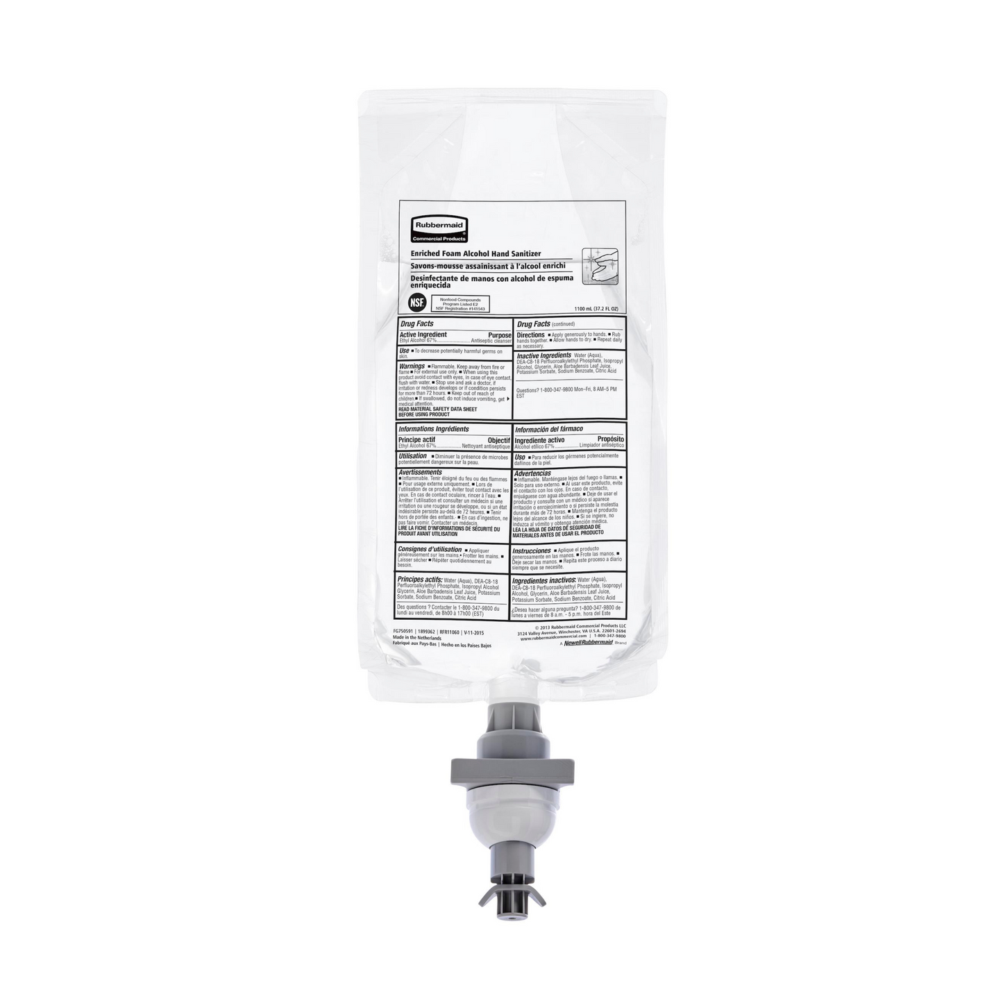 Rubbermaid AutoFoam Dispenser Hand Sanitizer Refill, 1 L (4-pack), FINAL SALE - 2080802