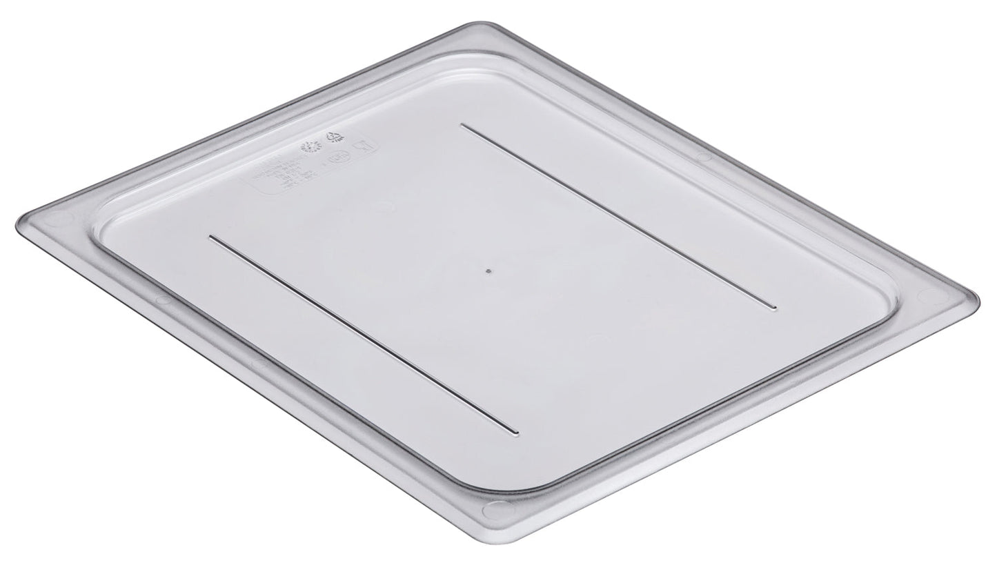 Cambro | Couvercle plat pour bac gastronome plat Camwear, demi-taille, transparent