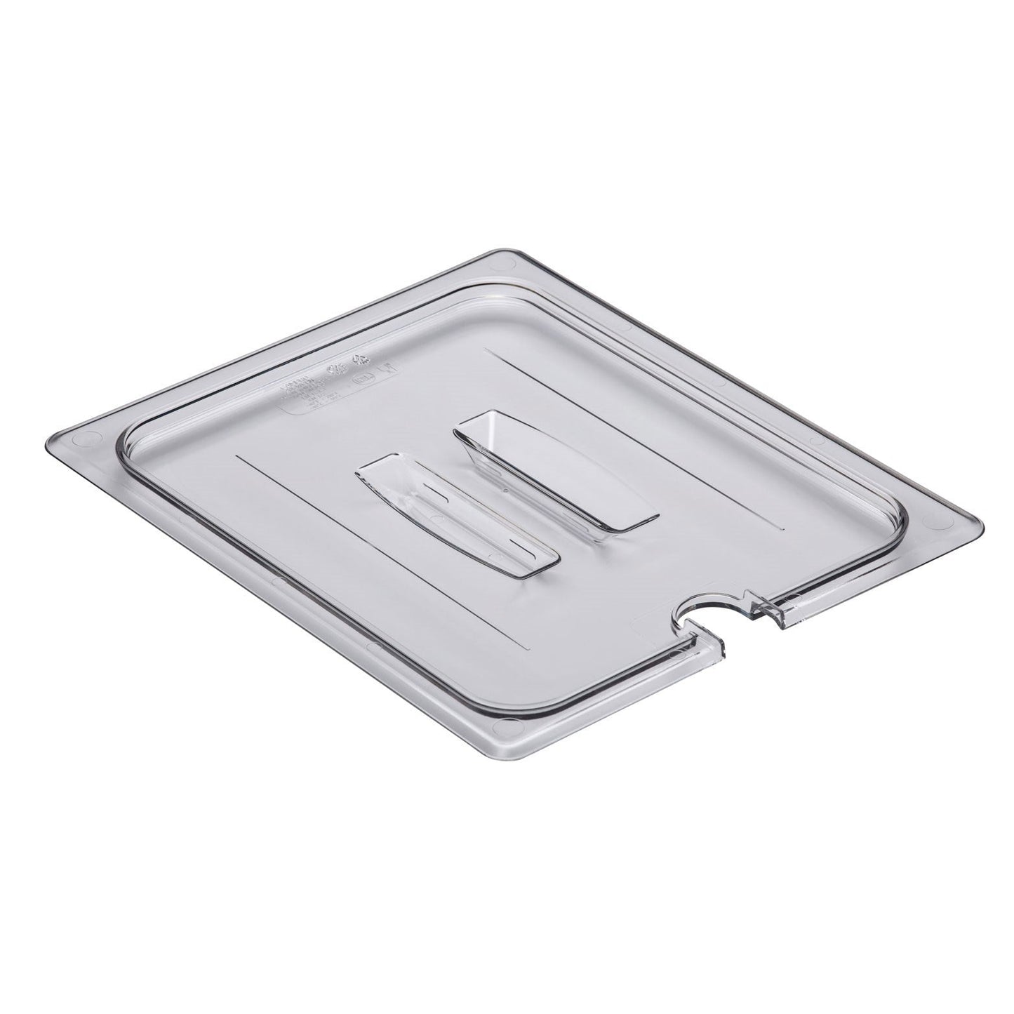 Cambro Camwear Food Pan Cover, Notched w/Handle, Half Size, Clear - 20CWCHN135