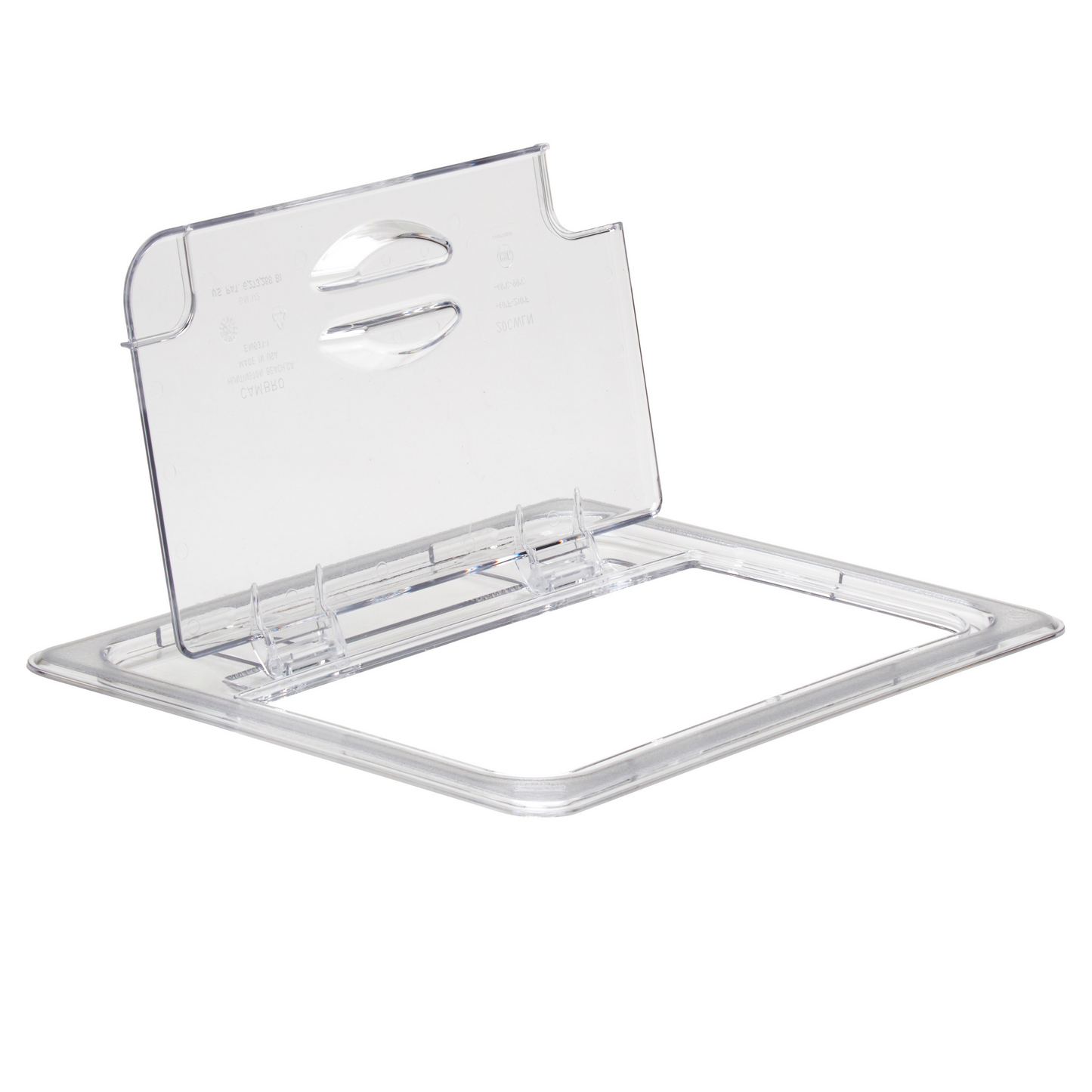 Cambro Camwear Food Pan FlipLid, Notched, Half Size, Clear - 20CWLN135
