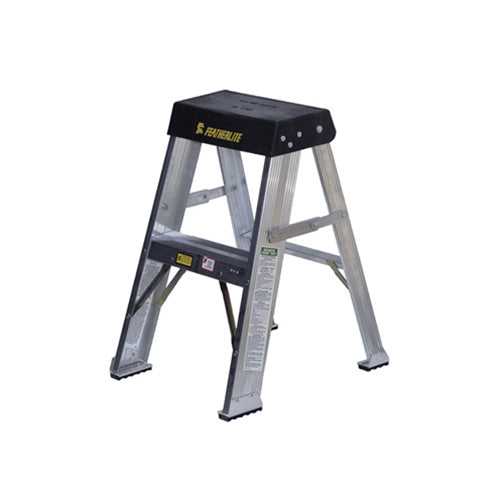 Featherlite Series 3400 Extra-Heavy Duty Step Ladder, 300 lb Load Capacity, 2', Aluminum - 3402