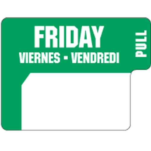 Ecolab DuraLabel Day Label, 1" x 3/4", English/French/Spanish, Friday - 90060094